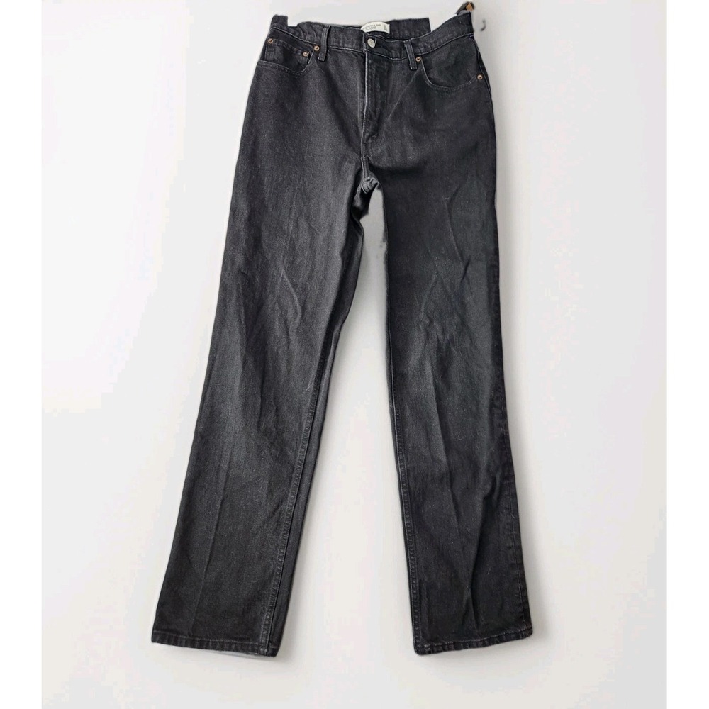 Abercrombie Fitch 90s Straight Ultra High Rise Jeans Black Wash Size 30R X 32L